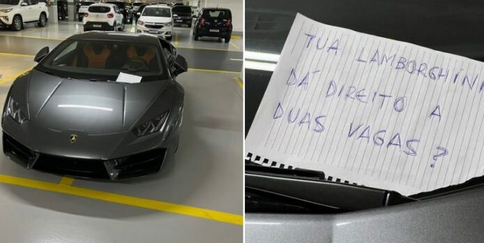Lamborghini viraliza ao ocupar duas vagas; dono explica o motivo