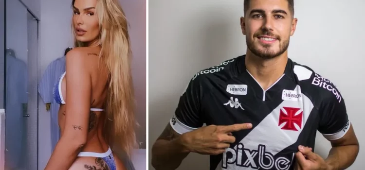 Yasmin Brunet e Pedro Raul, do Vasco, se beijam em festa e começam a se seguir
