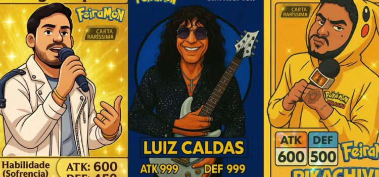 Álbum de figurinhas inspirado em Pokémon traz personalidades e monumentos de Feira de Santana: