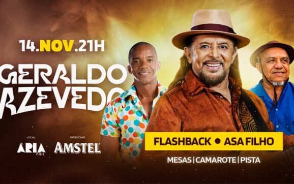 O Ária Hall vai tremer no dia 14 de novembro! Com GERALDO AZEVEDO.
