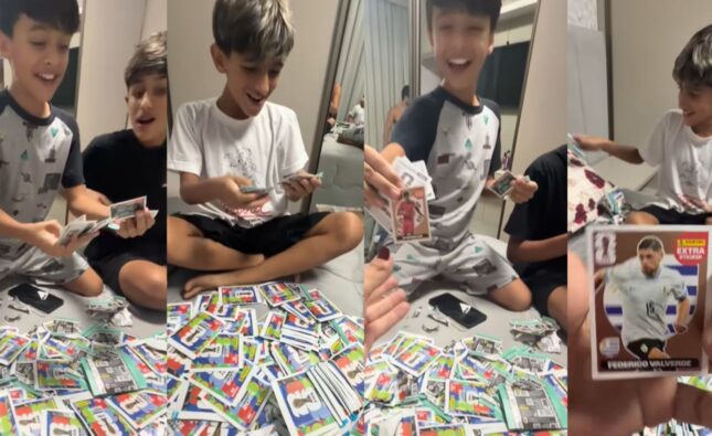 Mãe compra 14 mil figurinhas da Copa para filho completar álbum e vídeo viraliza